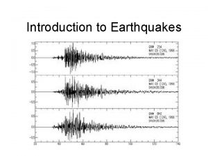 Introduction to Earthquakes Vocabulary Seismology the study of