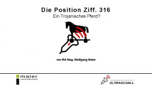 Die Position Ziff 316 Ein Trojanisches Pferd von