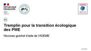 Tremplin pour la transition cologique des PME Nouveau