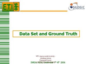 Data Set and Ground Truth WP 1 Apron