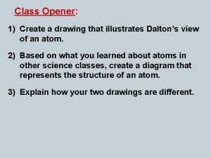 Class Opener 1 Create a drawing that illustrates