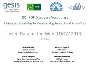 DDIRDF Discovery Vocabulary A Metadata Vocabulary for Documenting