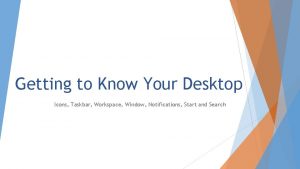 Getting to Know Your Desktop Icons Taskbar Workspace
