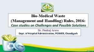 BioMedical Waste Management and Handling Rules 2016 Case