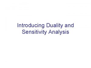 Introducing Duality and Sensitivity Analysis Merton Trucks Model