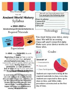 Miss Krackenberger Room 246 Ancient World History Syllabus