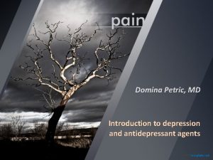 Domina Petric MD Introduction to depression and antidepressant