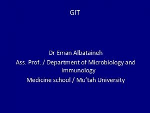 GIT Dr Eman Albataineh Ass Prof Department of