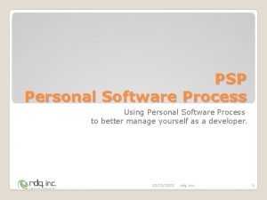 PSP Personal Software Process Using Personal Software Process