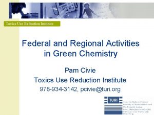 Toxics Use Reduction Institute Federal and Regional Activities
