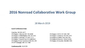 2016 Nonroad Collaborative Work Group 28 March 2019