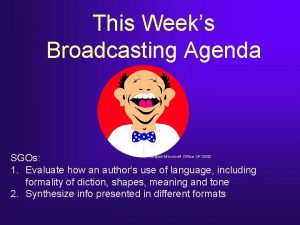 This Weeks Broadcasting Agenda ClipartMicrosoft Office XP 2002