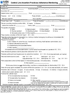 Central Line Insertion Practices Adherence Monitoring Page 1