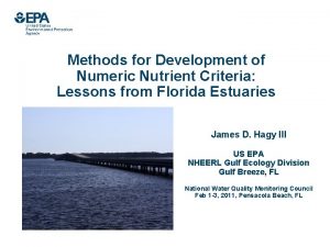 Methods for Development of Numeric Nutrient Criteria Lessons