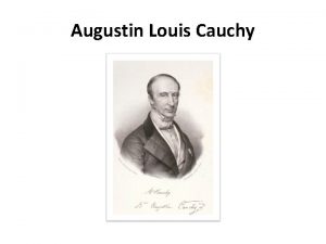 Augustin Louis Cauchy A produo cientfica de Cauchy