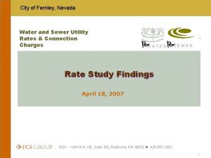 City of Fernley Nevada Water and Sewer Utility