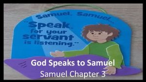 God Speaks to Samuel Chapter 3 Samuel God