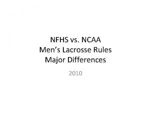 NFHS vs NCAA Mens Lacrosse Rules Major Differences