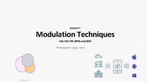 Lecture 7 Modulation Techniques ASK FSK PSK BPSK