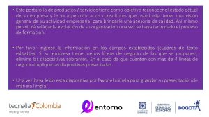 Este portafolio de productos servicios tiene como objetivo