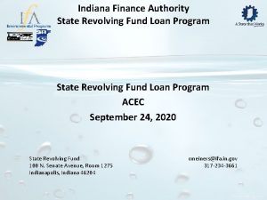 Indiana Finance Authority State Revolving Fund Loan Program