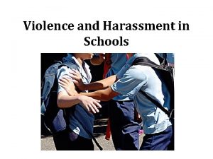Violence and Harassment in Schools School Violence Continuum