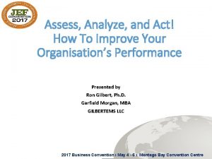 Assess Analyze and Act How To Improve Your