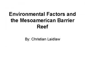 Environmental Factors and the Mesoamerican Barrier Reef By