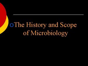 The History and Scope of Microbiology I Introduction
