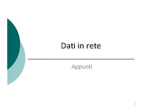 Dati in rete Appunti 1 Laccesso ai database