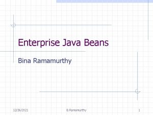 Enterprise Java Beans Bina Ramamurthy 12262021 B Ramamurthy