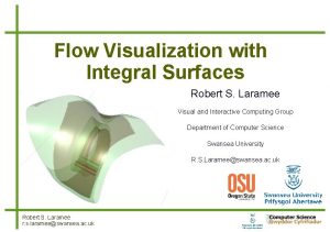 Flow Visualization with Integral Surfaces Robert S Laramee