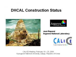 DHCAL Construction Status Jos Repond Argonne National Laboratory