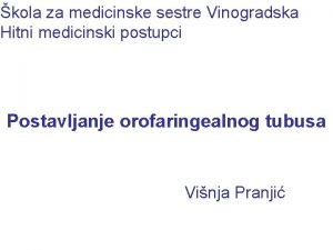 kola za medicinske sestre Vinogradska Hitni medicinski postupci