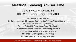 Meetings Teaming Advisor Time Class 3 Notes Sections