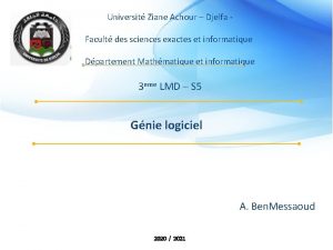 Universit Ziane Achour Djelfa Facult des sciences exactes