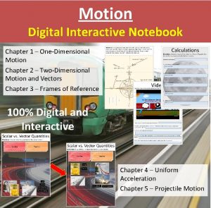 Motion Digital Interactive Notebook Chapter 1 OneDimensional Motion