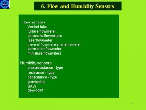 6 Flow and Humidity Sensors Flow sensors Venturi