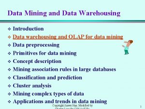 Data Mining and Data Warehousing Introduction v Data