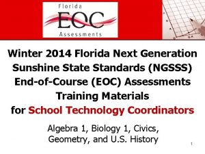 Winter 2014 Florida Next Generation Sunshine State Standards