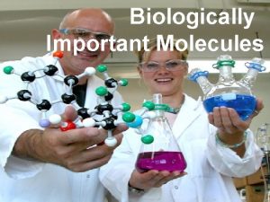 Biologically Important Molecules Carbohydrates General Chemical Formula CH