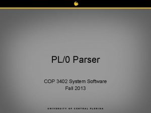 PL0 Parser COP 3402 System Software Fall 2013