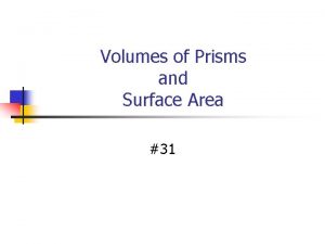 Volumes of Prisms and Surface Area 31 Vocabulary