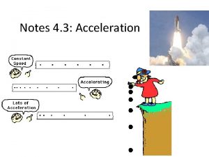 Notes 4 3 Acceleration Acceleration rate of change