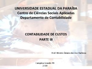 UNIVERSIDADE ESTADUAL DA PARABA Centro de Cincias Sociais