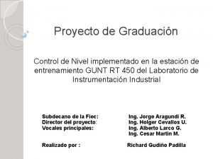 Proyecto de Graduacin Control de Nivel implementado en