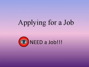 Applying for a Job NEED a Job Cover