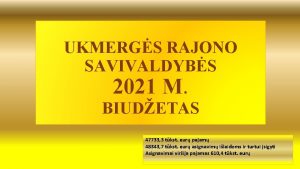 UKMERGS RAJONO SAVIVALDYBS 2021 M BIUDETAS 47733 3