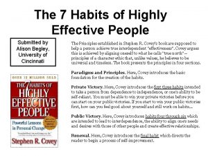 The 7 Habits of Highly Effective People Submitted