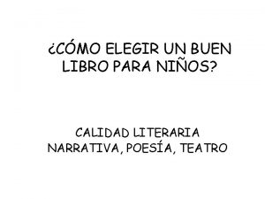 CMO ELEGIR UN BUEN LIBRO PARA NIOS CALIDAD